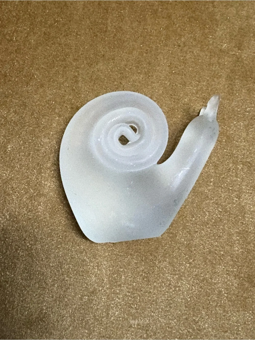 Frosted White Glass Snail Accent Sculpture - Unbranded